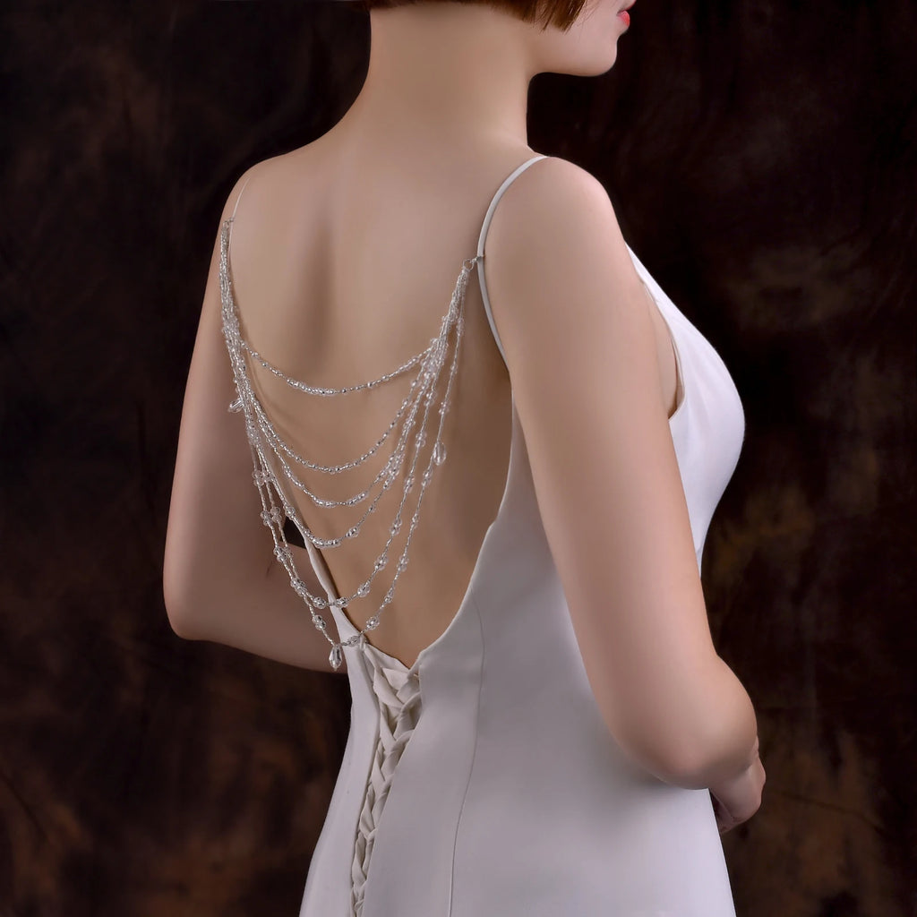 Bijoux de mariée Accessoires de mariage Cristal gland Pendentif Collier Femme Boléro Châle Robe Épaule Décoration SG04