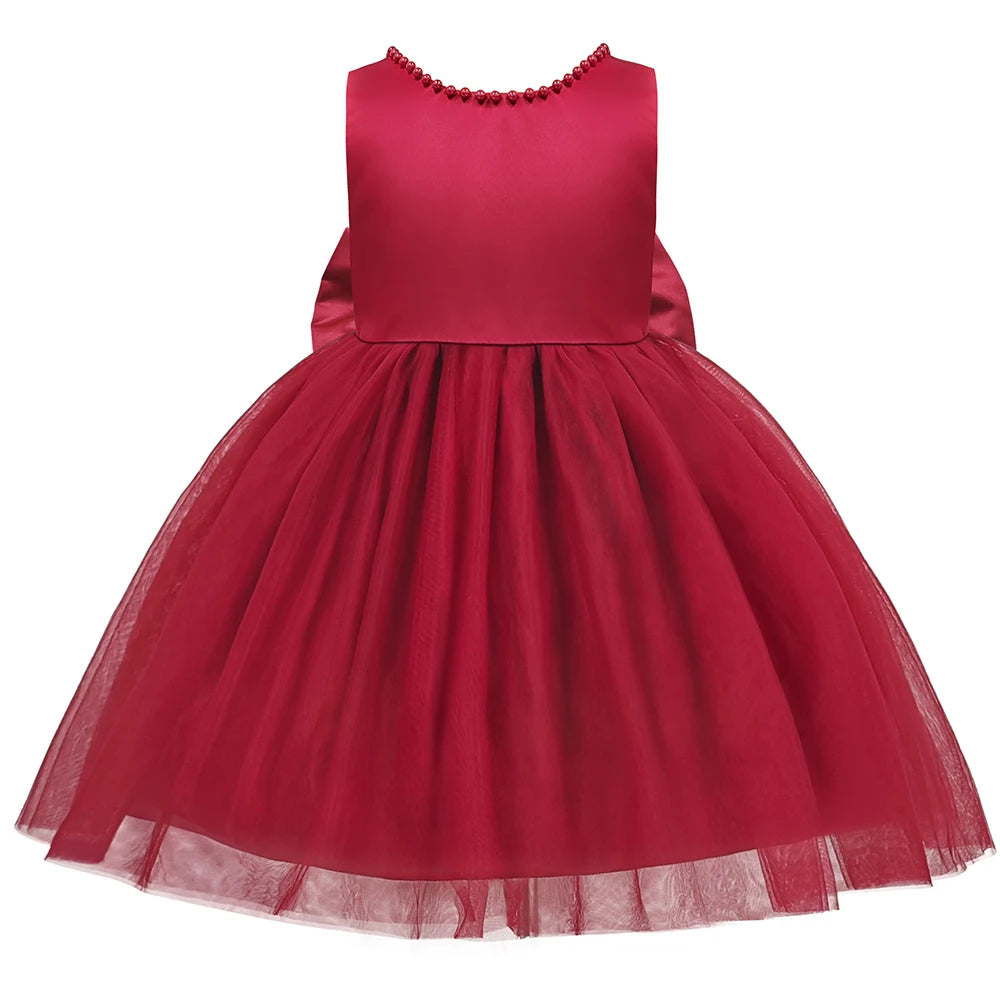 Evening Dress Gown for Girls Weddings Bridesmaid Costume Flower Girl Princess Dress White Dress Kids Baptismal Ceremony Clothes
