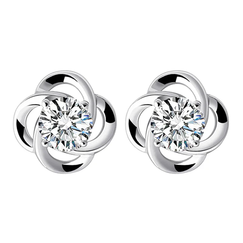 Boucles d'oreilles créoles en Zircon scintillant — Argent sterling 925