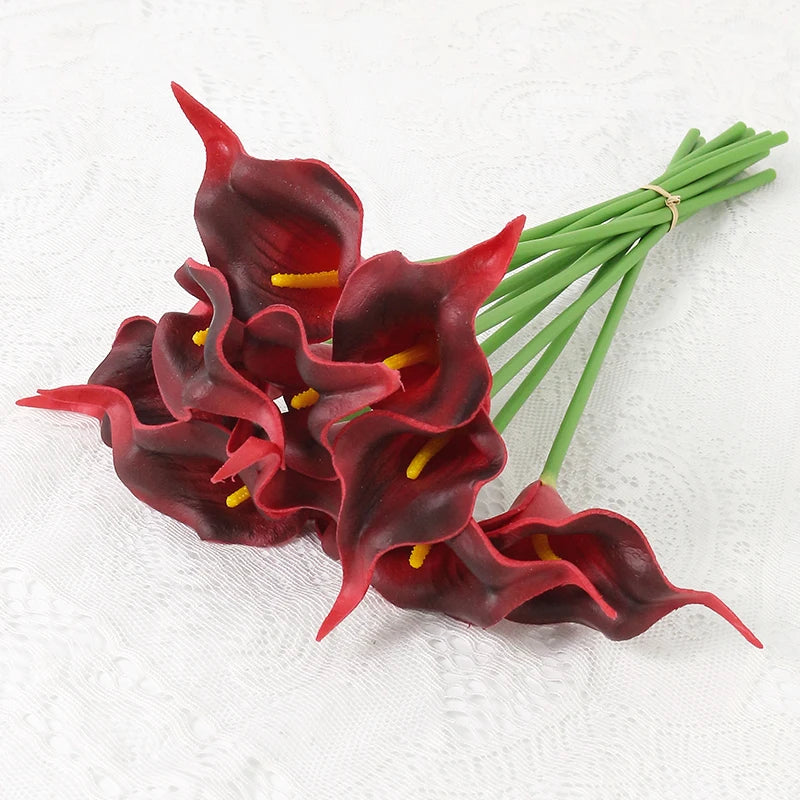 Bouquet de mariée artificiel de callas — 6 tiges, 40 cm