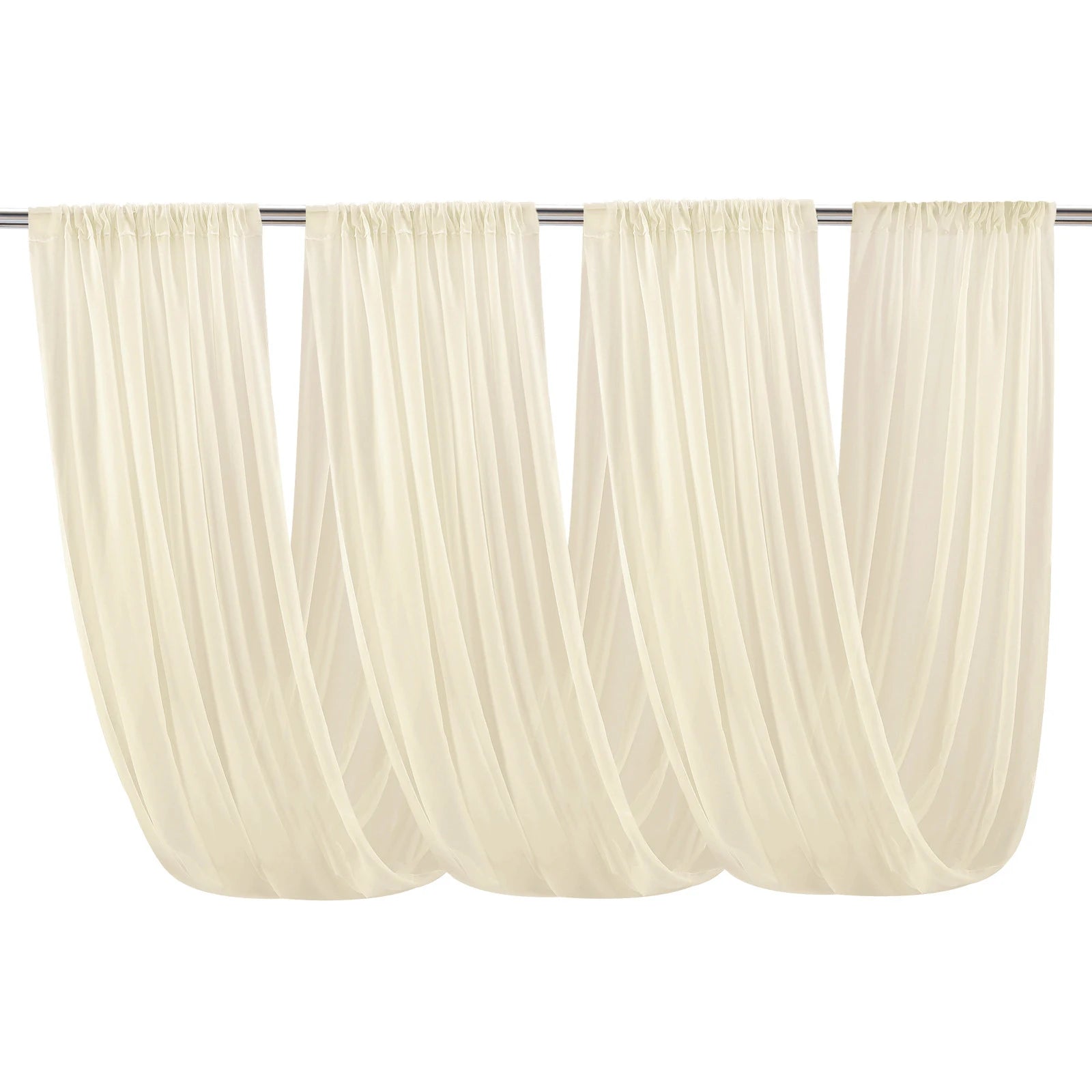 Décoration de plafond de mariage en arche avec rideaux en voile blanc, tissu en gaze, tulle pour la scène de fête, la cérémonie, l'hôtel.