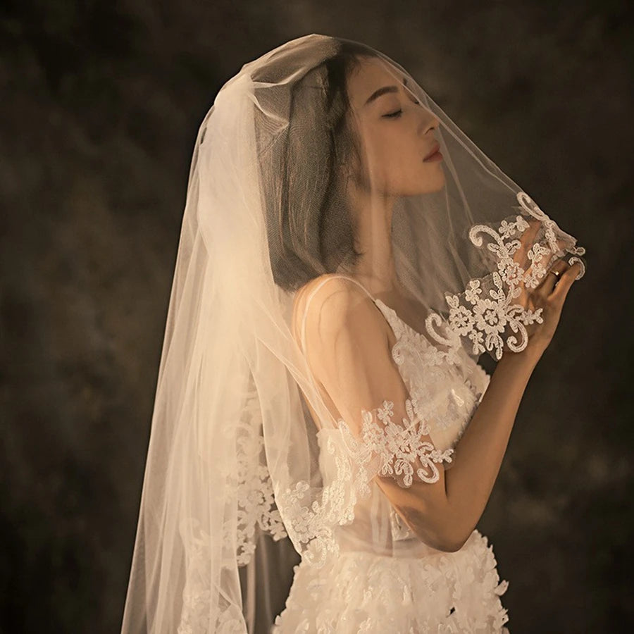 Nouveauté Voiles de mariée en dentelle ivoire blanc Voiles de mariée Bode pour la mariée Accessoires de mariage Velos de novia Velo novia