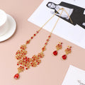 Flower & Water Drop Bridal Necklace & Earring Set