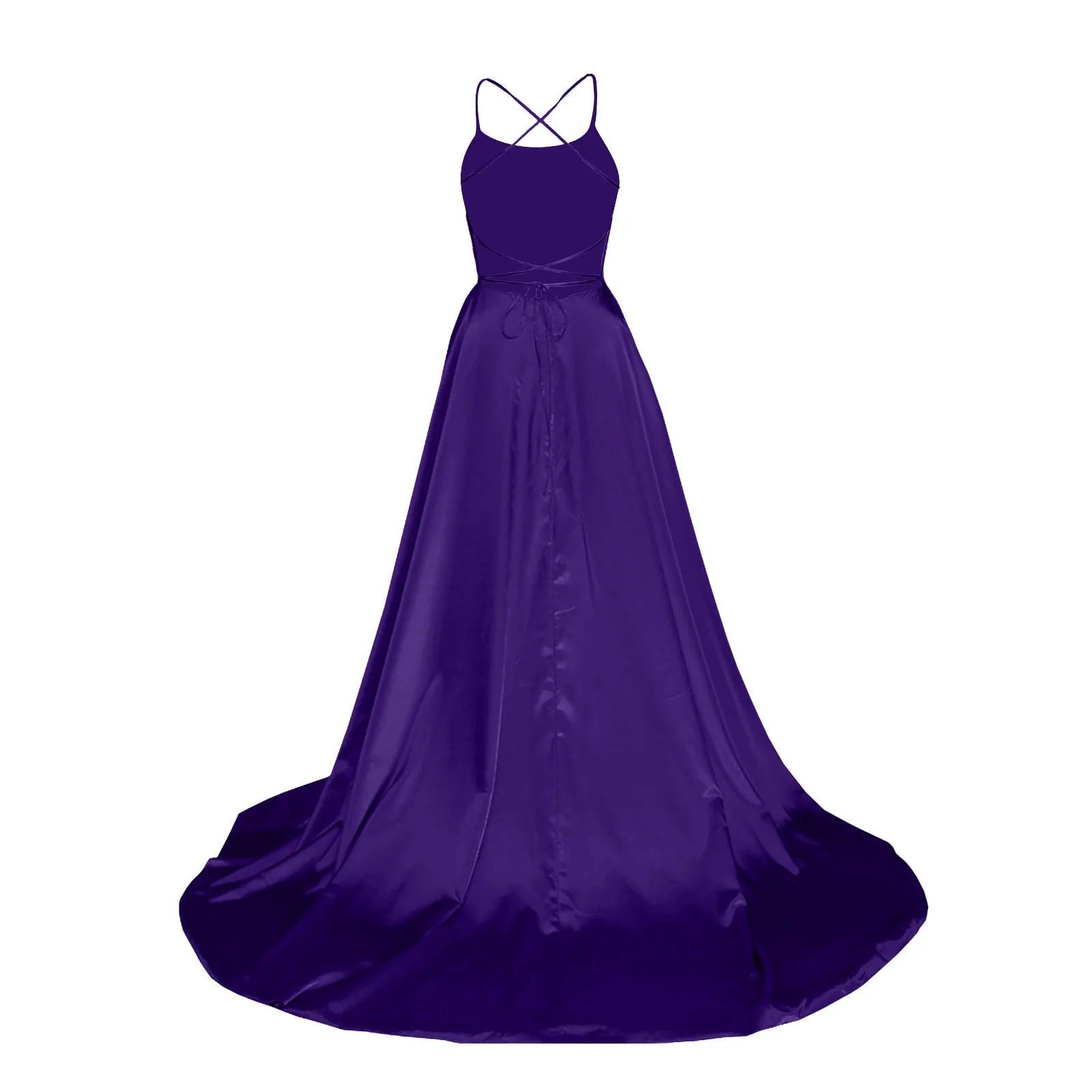 Robe de Demoiselle d'Honneur Bleu Marine pour Mariages Femme Invitée 2024 Sexy à Fines Bretelles Fendue Robes de Soirée Longues