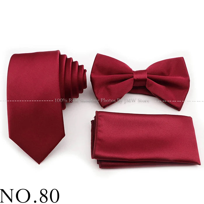 Ensemble cravate et nœud papillon violet bleu sauge vert en polyester, boutons de manchette et broche pour costume de marié, cravate de mariage, accessoire de chemise