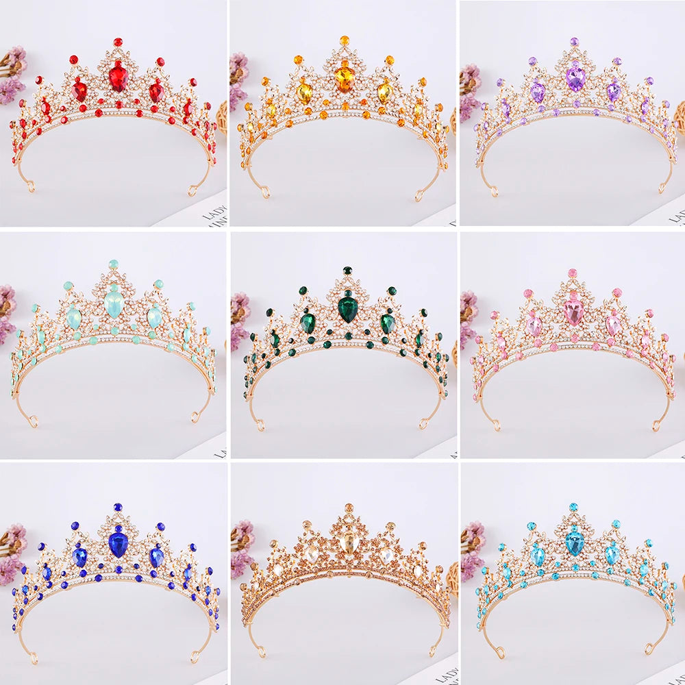Couronnes et diadèmes de mariée princesse pour filles, bal de promo, anniversaire, robe de mariée, bijoux de cheveux, accessoires de tête de fête