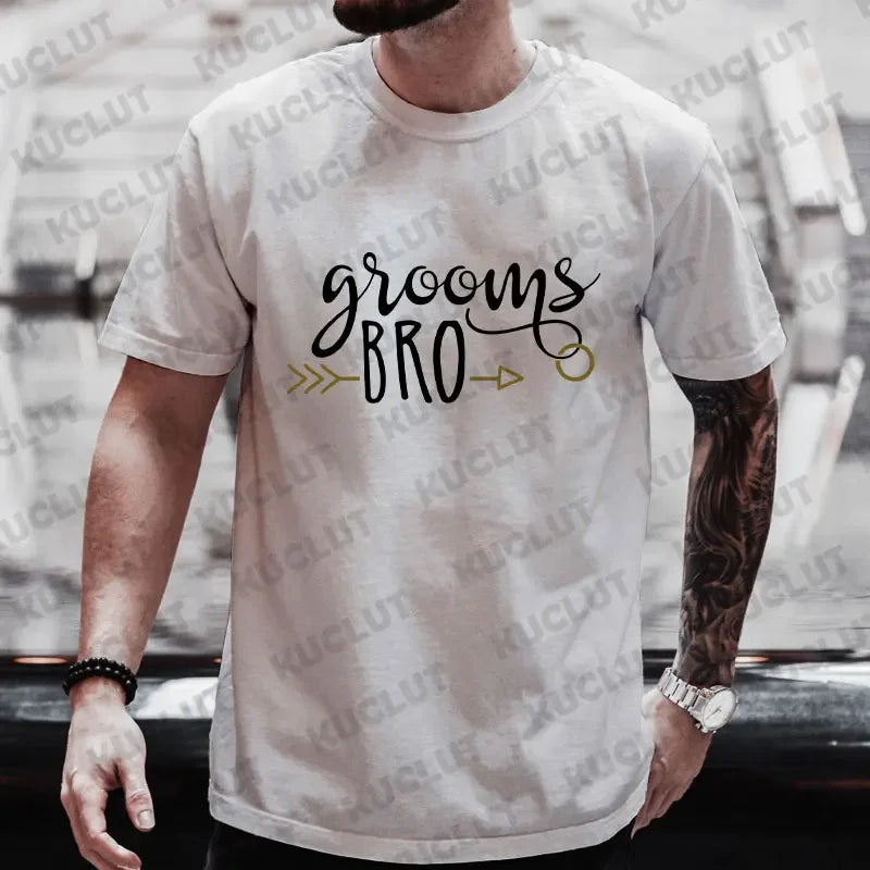 T-shirt « Team Groom » pour le père de la mariée, la mère du marié, pour les enterrements de vie de célibataire, t-shirts pour garçons d'honneur, hauts Y2K assortis pour toute la famille