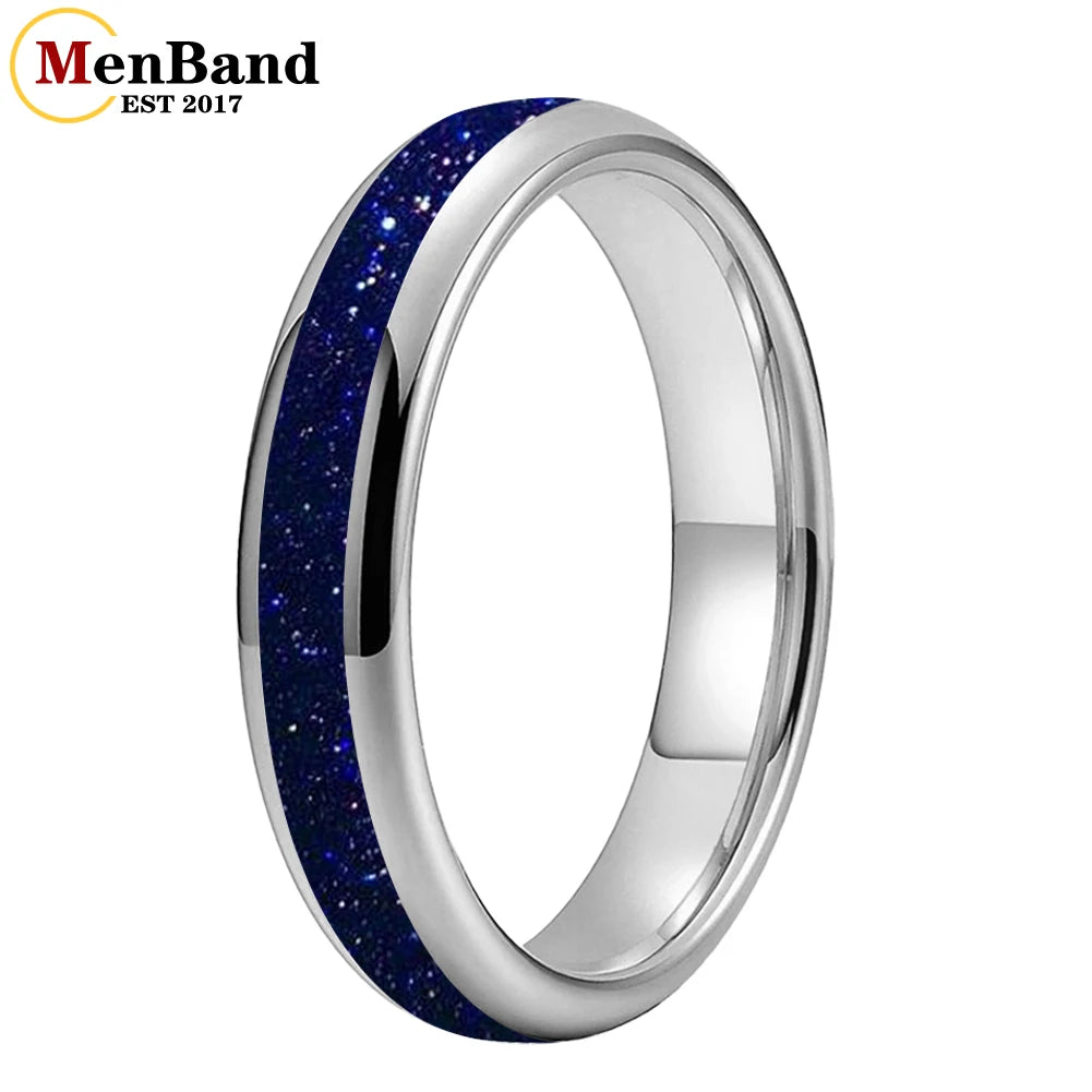 Bague de mariage pour homme 4/6/8mm - Bague en carbure de tungstène avec sable galactique concassé Espace cosmique Bague de mariage unisexe Bague de fiançailles Pour lui