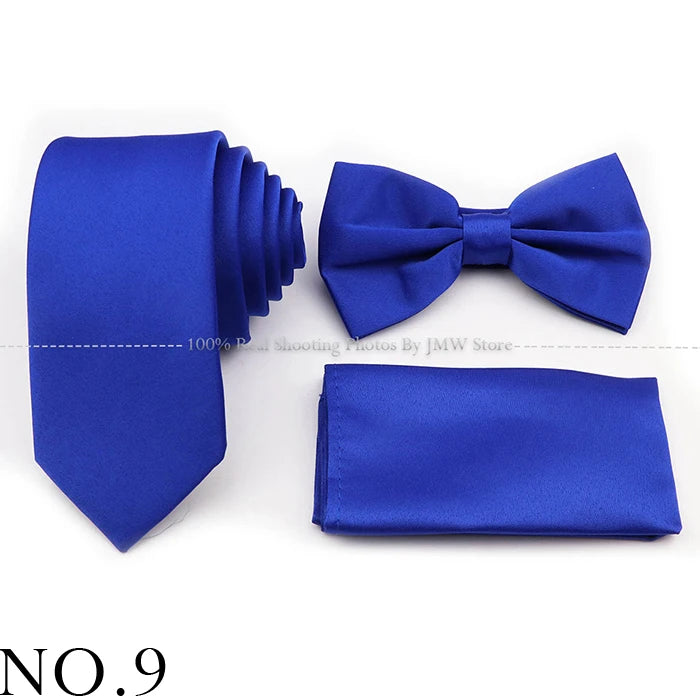 Ensemble cravate et nœud papillon violet bleu sauge vert en polyester, boutons de manchette et broche pour costume de marié, cravate de mariage, accessoire de chemise