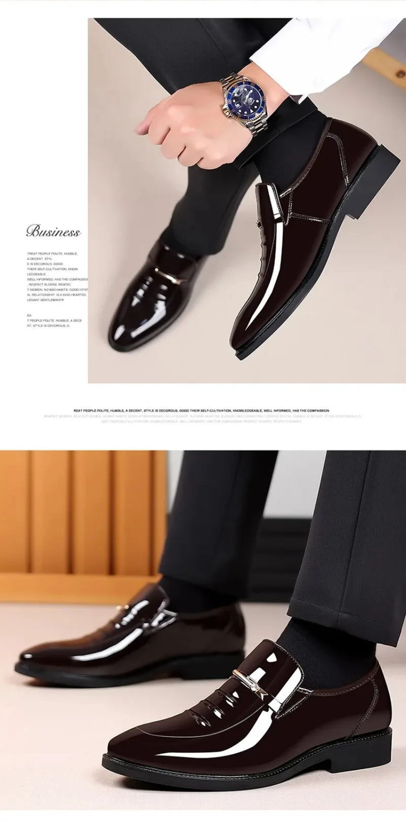 Chaussures habillées pour homme Pointures 38-49, Mocassins formels à haut brillant, Chaussures de mariage de luxe, Chaussures de conduite décontractées et confortables pour hommes