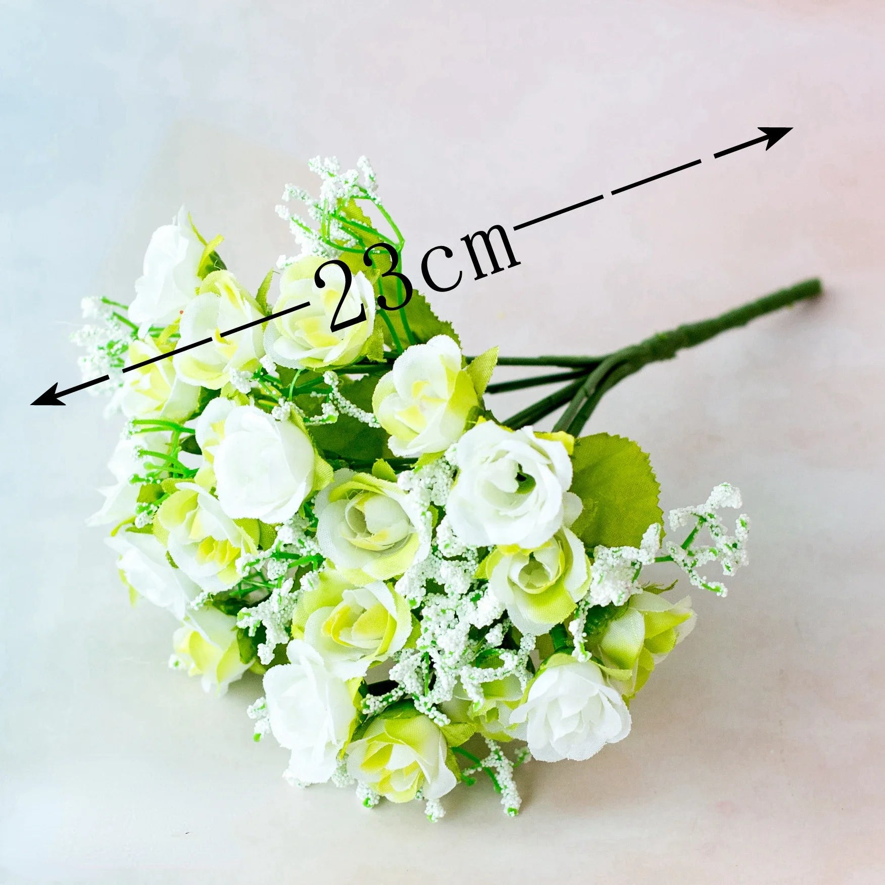 Bouquet de roses artificielles diamant – 21 fleurs, 7 tiges