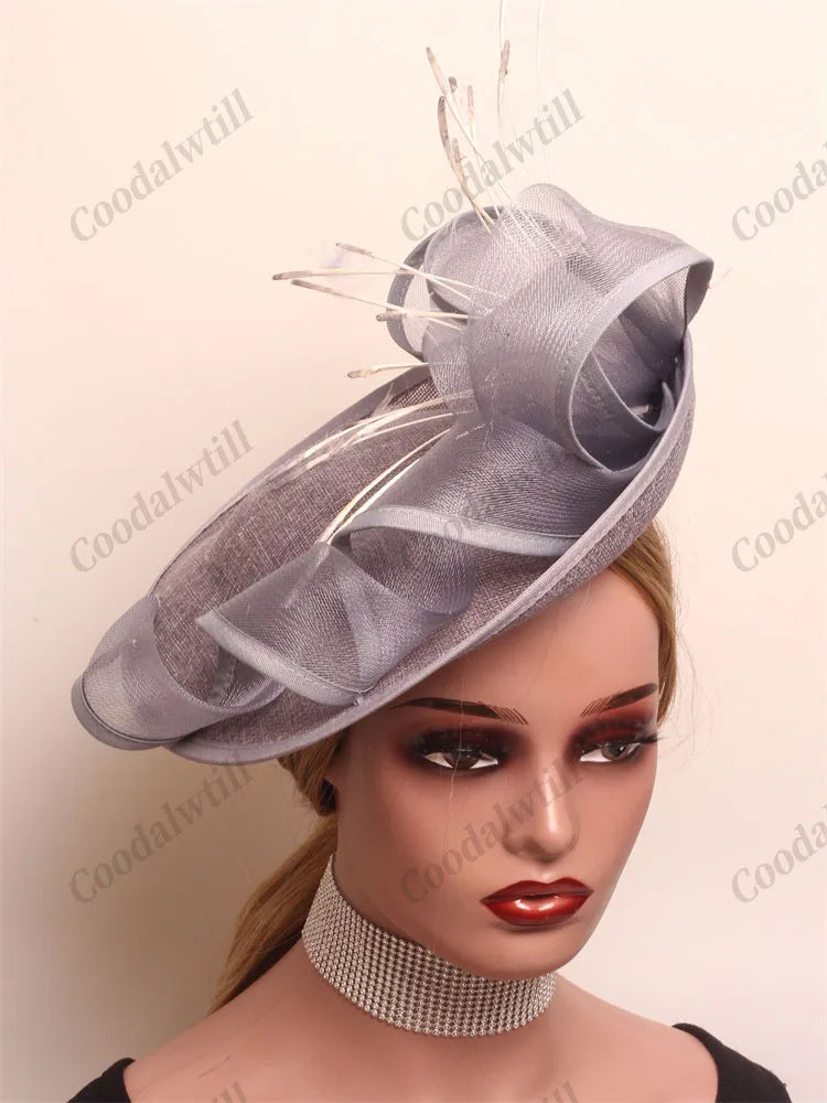 Women’s Derby Fascinator Elegant Tea Party Fascinator Kentucky Hat Flower Feather Pillbox Hat for Cocktail Wedding Headpiece