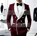 Costume homme noir col blanc pour occasion formelle, marié, témoin, mariage, bal de promo, affaires décontractées, smoking, ensemble 2 pièces blazer pantalon