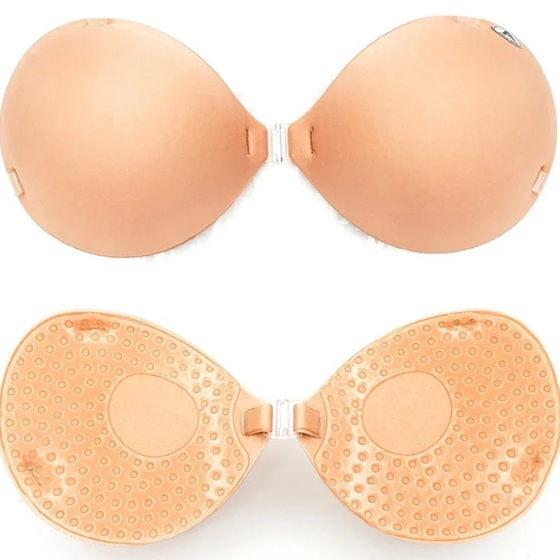6cm Lift Silicone Adhesive Bra - Waterproof Invisible Push Up for Wedding & Backless Dresses, Natural Curve for Small Chest