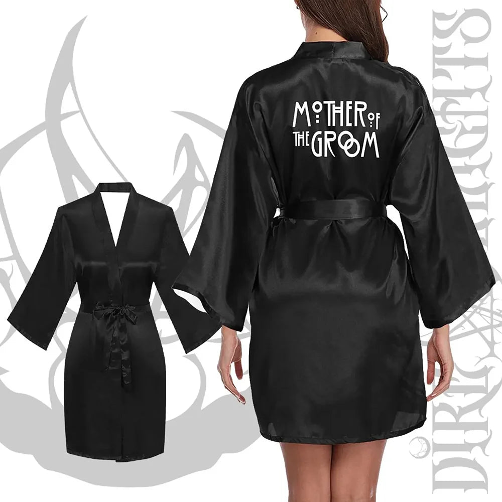 Peignoirs de célibataire gothiques Demoiselle d'honneur badass de la douche nuptiale Coven Horror Future mariée Kimono d'Halloween Accessoires de mariage gothiques cadeaux