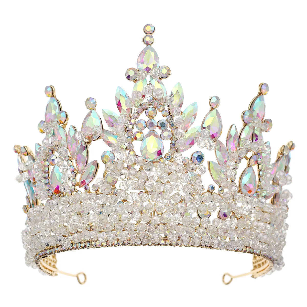 Accessoires de cheveux de mariage colorés roses, coiffe de concours de beauté, diadème de mariée Fait à la main en CRISTAL coloré avec perles