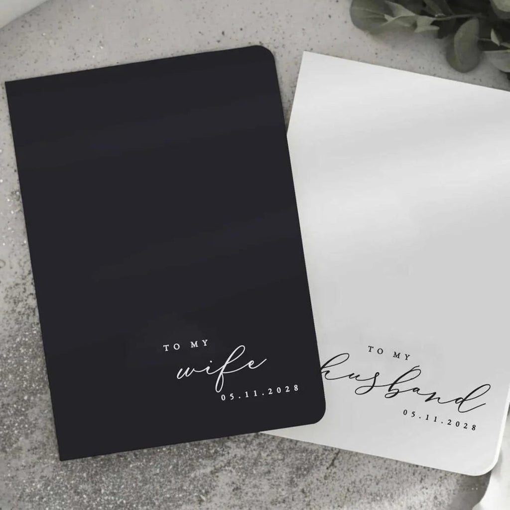Personalized Wedding Vow Books Bride & Groom Speeches Custom His and Hers Vow Books Wedding Ceremony Decor Engagement Gift