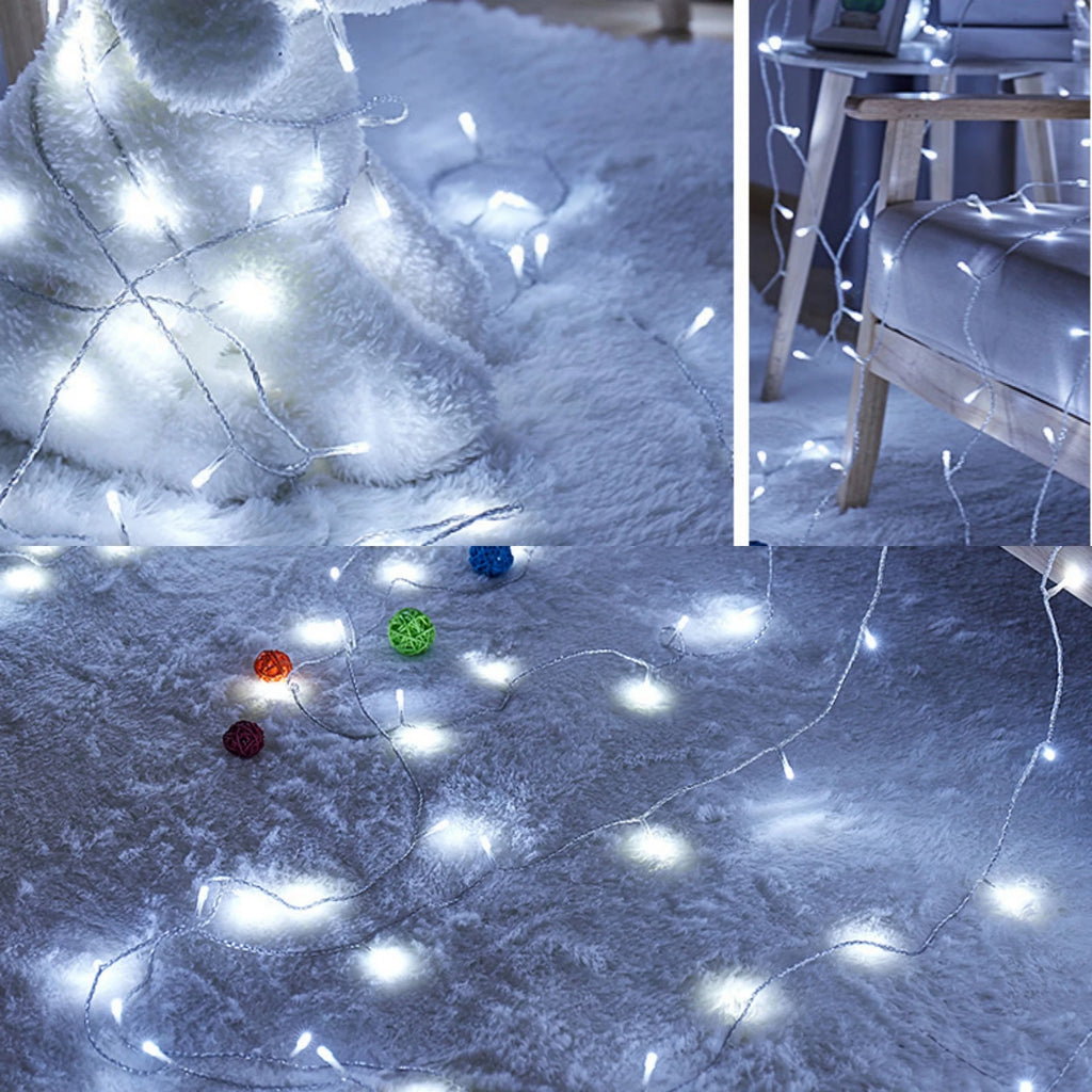 24V 100/800LED String Lights 8 Modes Waterproof Blue White Warm RGB LED Fairy Lights Courtyard Christmas Party Wedding Decor