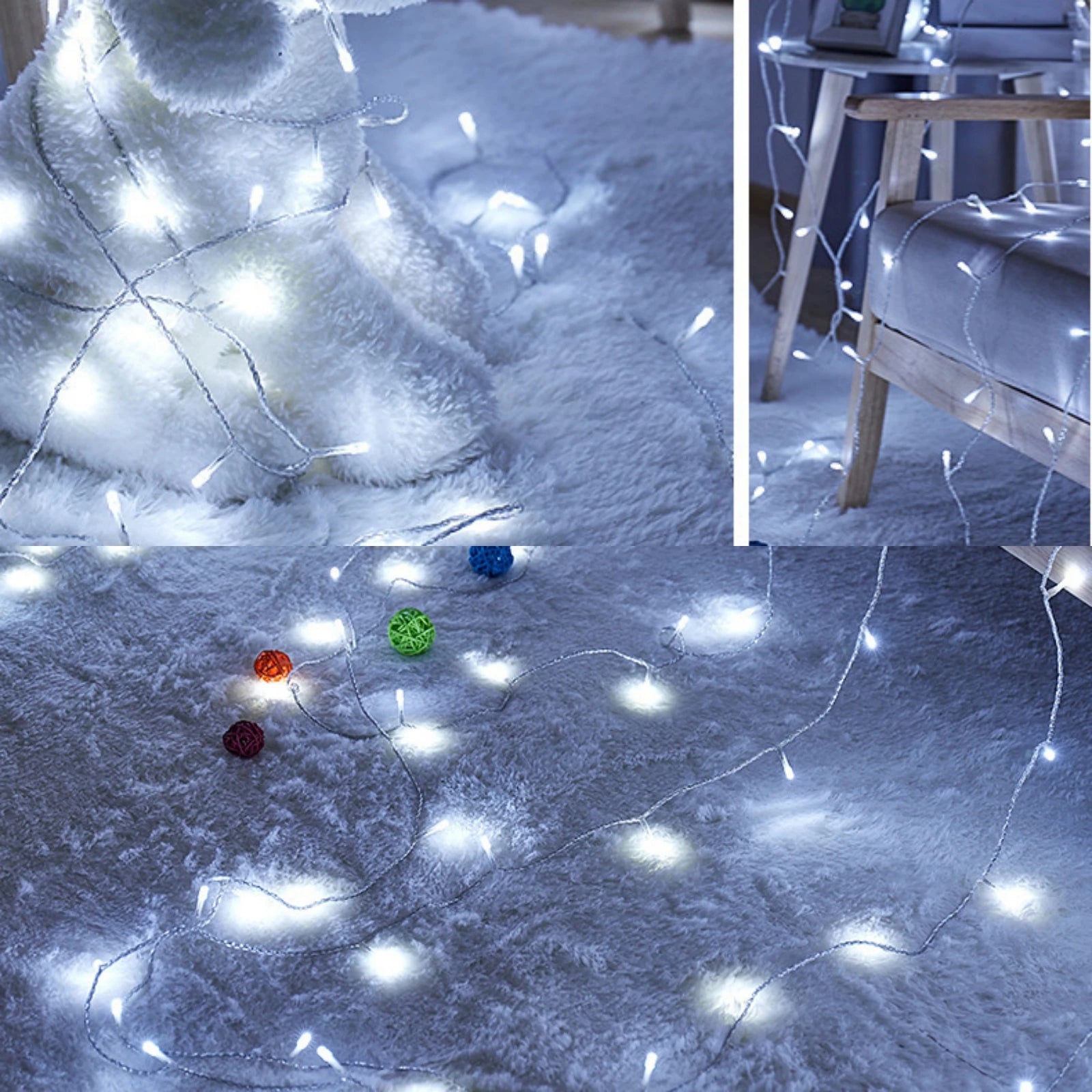 24V 100/800LED String Lights 8 Modes Waterproof Blue White Warm RGB LED Fairy Lights Courtyard Christmas Party Wedding Decor