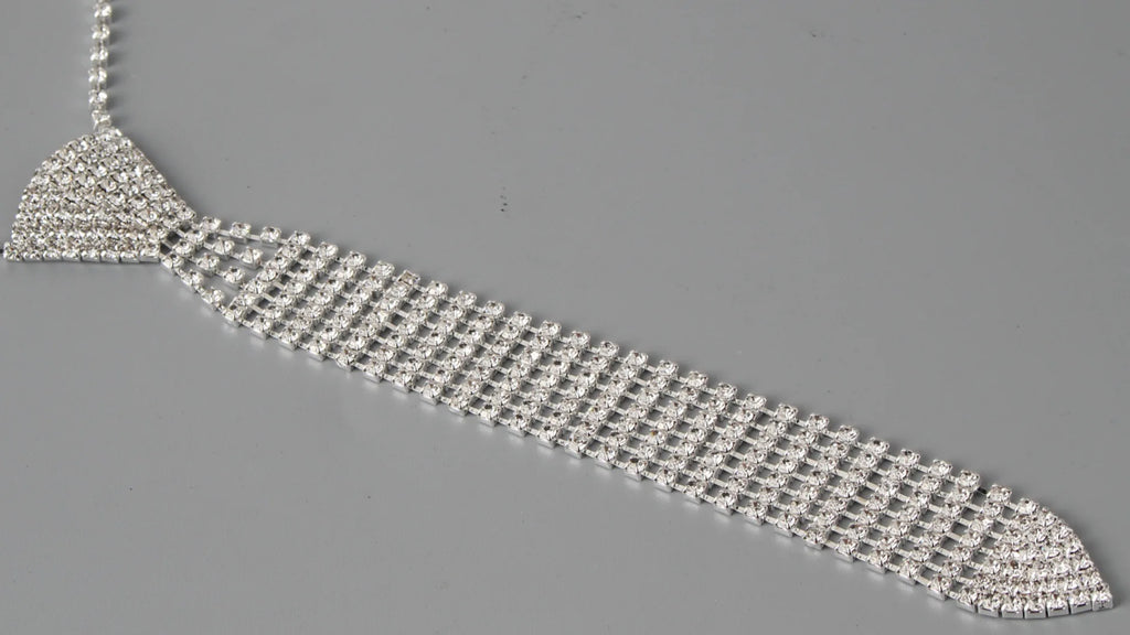 Collier cravate flèche strass — Accessoire de mariage nuptial
