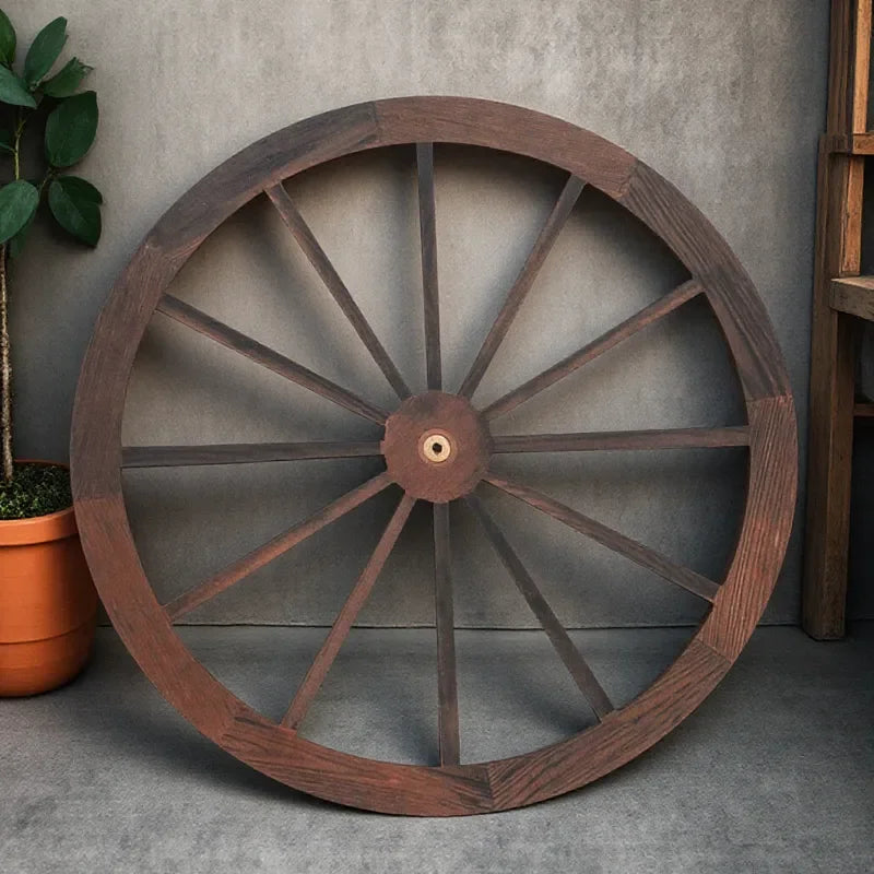 Décoration murale Chariot en bois Décoration murale Roue de chariot vintage rustique Décoration murale Jardin Bureau Salon