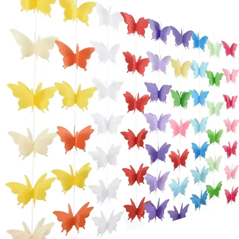 3M Serpentins 3D Papillon Graduel Forme Papier Chaîne Fleur Fête D'anniversaire Décoration Fête De Mariage Décoration Approvisionnement