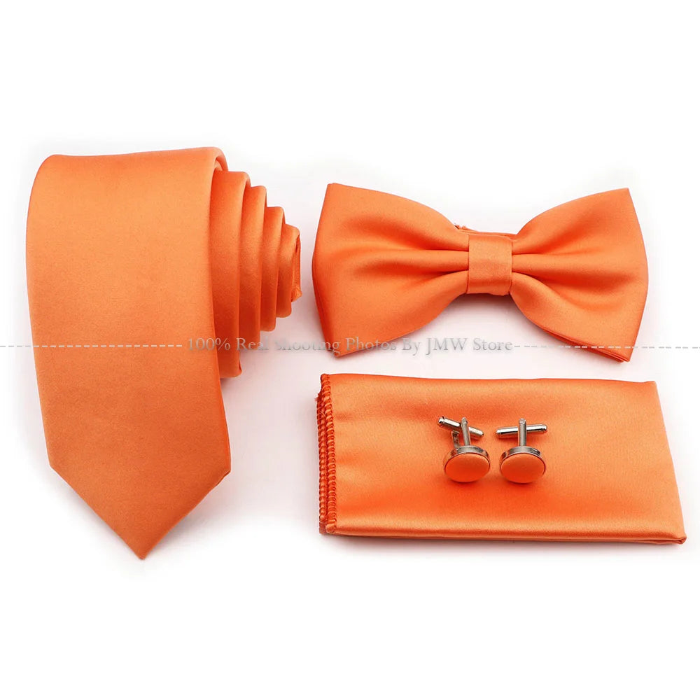 Ensemble cravate et nœud papillon violet bleu sauge vert en polyester, boutons de manchette et broche pour costume de marié, cravate de mariage, accessoire de chemise