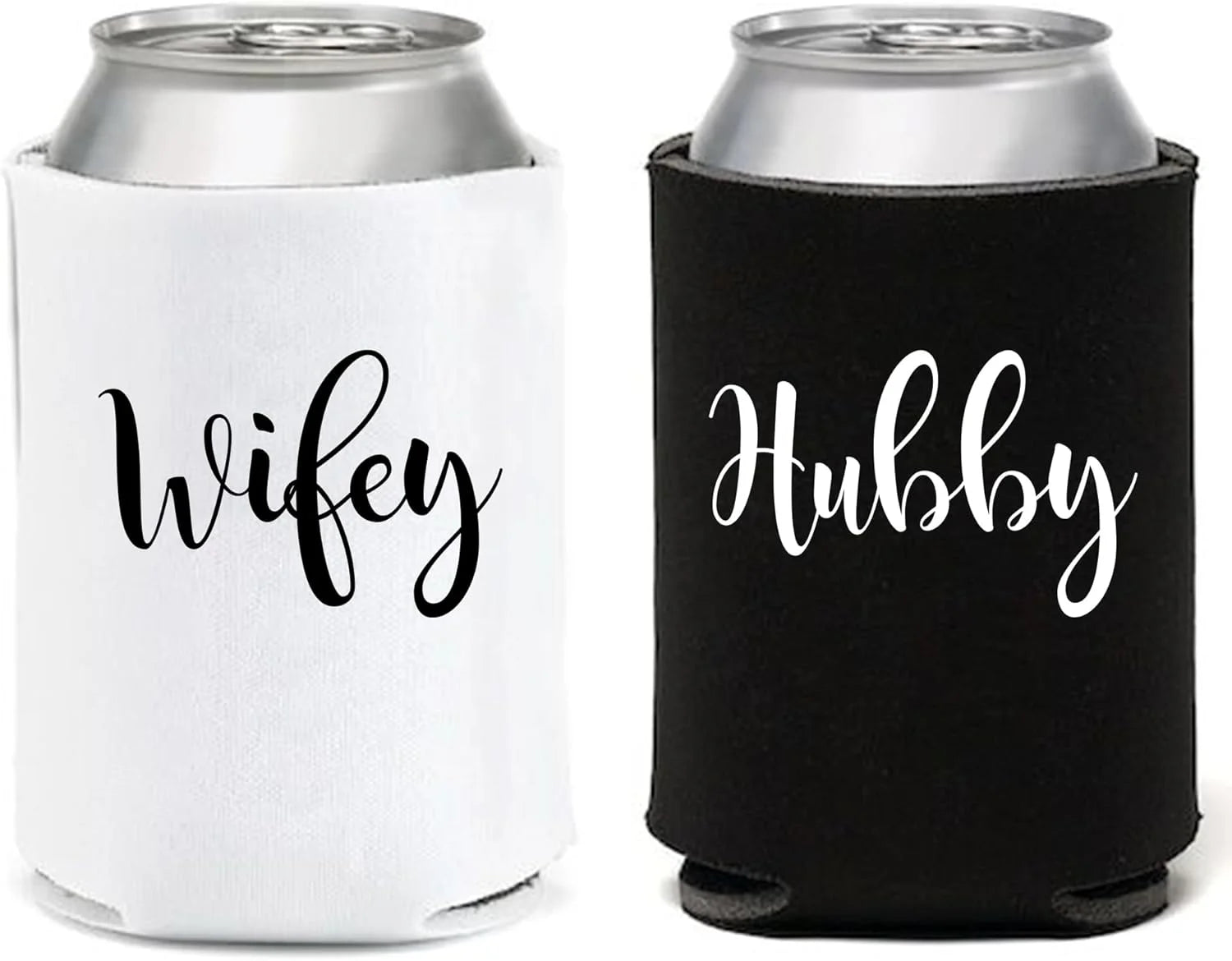 2 pièces cadeaux pour jeunes mariés, refroidisseurs de canettes, manchons de bouteille, lune de miel, fiançailles, douche nuptiale, enterrement de vie de jeune fille, fournitures de fête, cadeau