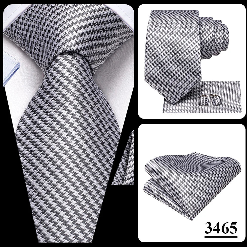 Silk Paisley & Floral Necktie Gift Set | Groom & Groomsmen Wedding Tie with Pocket Square & Cufflinks