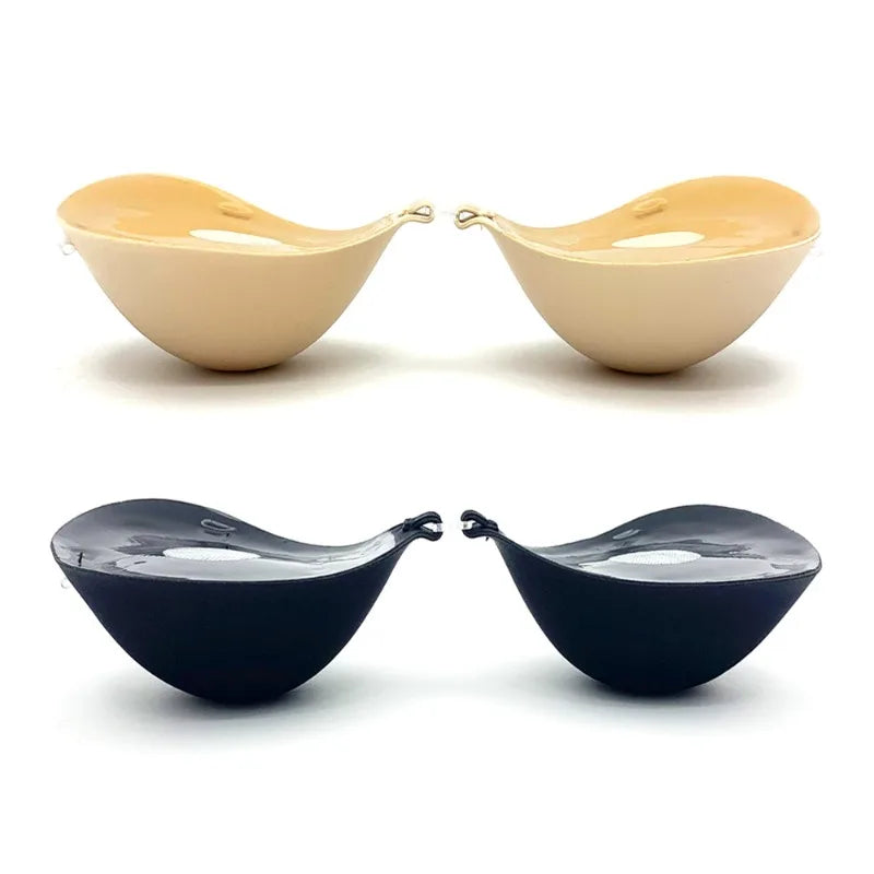 6cm Lift Silicone Adhesive Bra - Waterproof Invisible Push Up for Wedding & Backless Dresses, Natural Curve for Small Chest