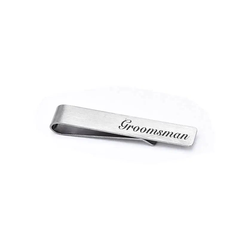 Men's Brushed Stainless Steel Tie Clip – Groom, Best Man & Groomsman Wedding Gift