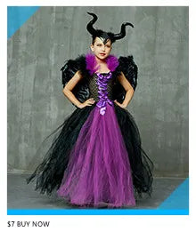 Costume de petite fille vampire gothique Robe de reine maléfique Tutu pour Halloween Fête cosplay Vêtements pour enfants Déguisement