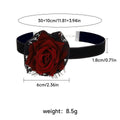 Collier ras-du-cou « rose épanouie en dentelle gothique » — style Lolita