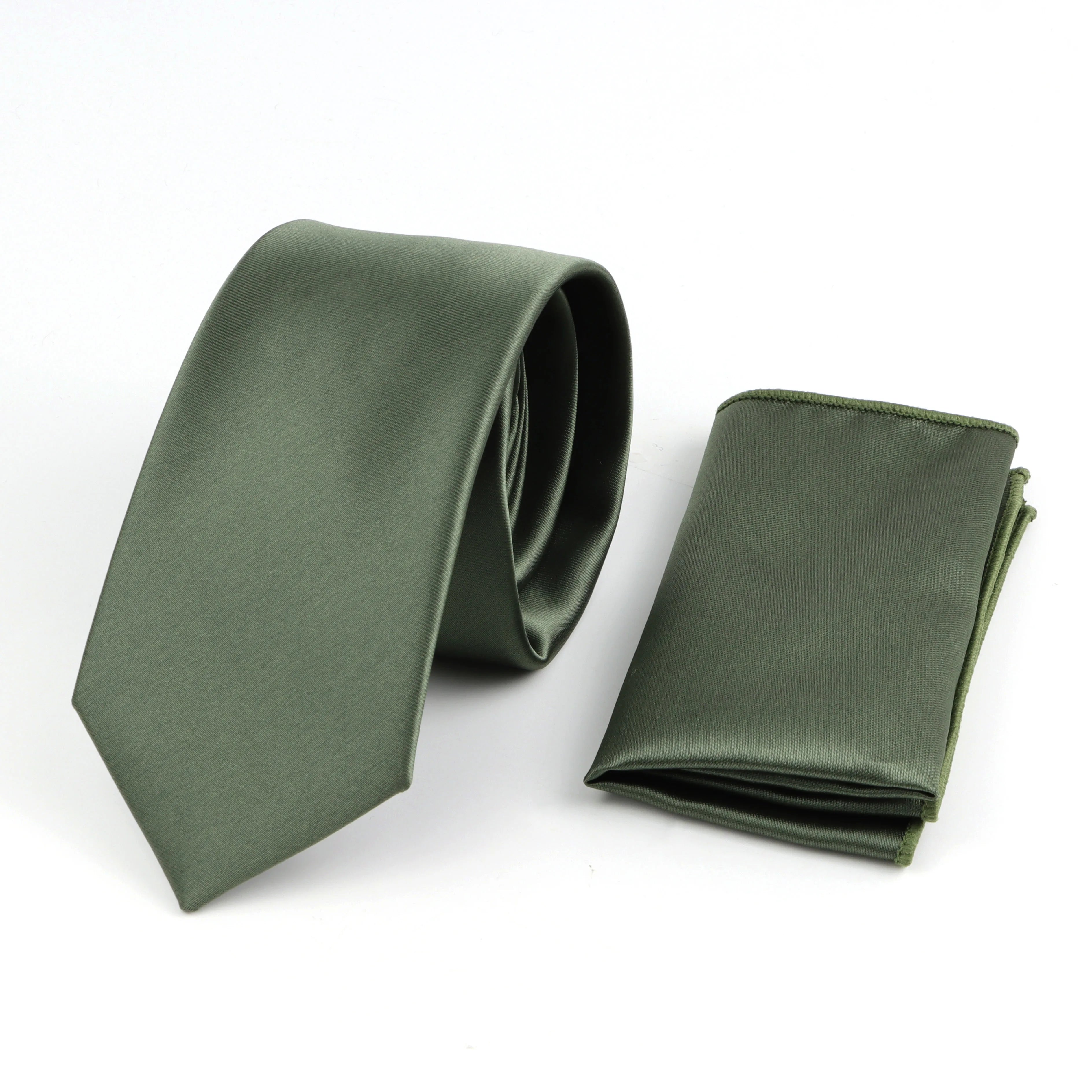 Men's Solid Color Tie Set | Necktie, Bow Tie, Pocket Square & Cufflinks for Weddings