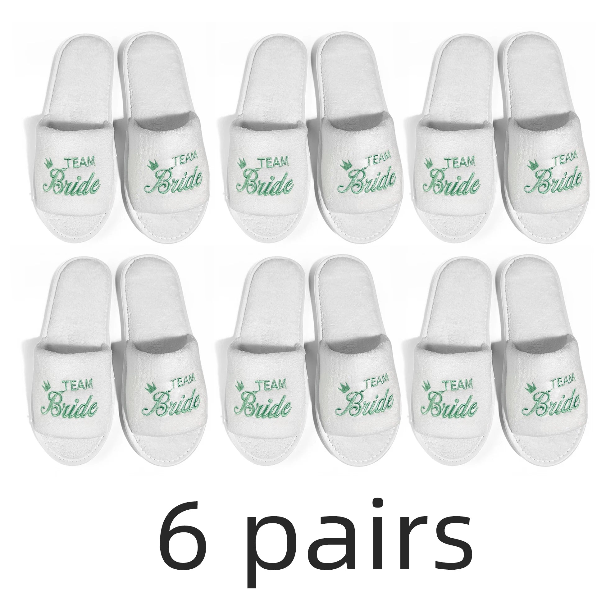 Chaussons de mariée et de demoiselle d'honneur, Chaussons de mariage à enfiler pour invités, à bout ouvert avec broderies dorées, vert menthe et roses