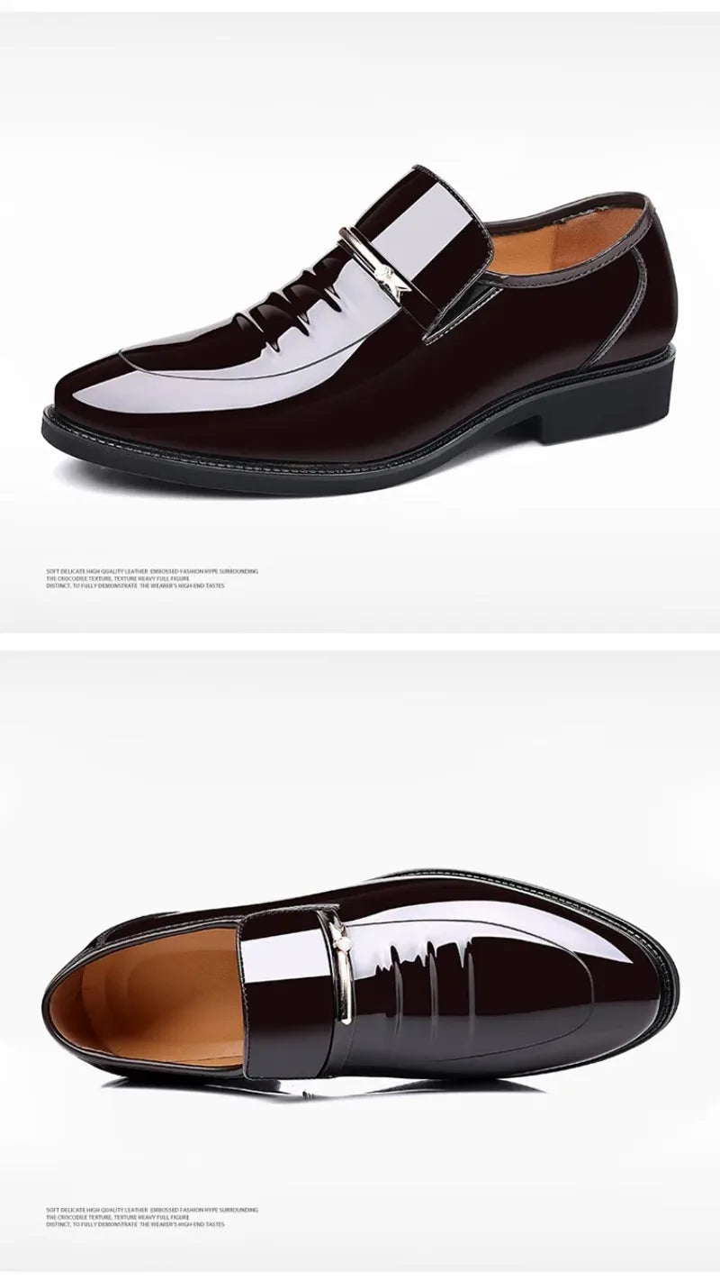 Chaussures habillées pour homme Pointures 38-49, Mocassins formels à haut brillant, Chaussures de mariage de luxe, Chaussures de conduite décontractées et confortables pour hommes