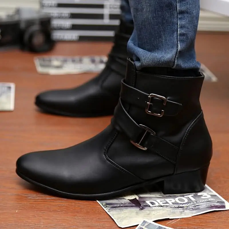 Brand Men's Boots Leather Oxford Dress Shoes Male British Chelsea Shoe Mens Winter Business Point Footwear 2025 Ankle Boots