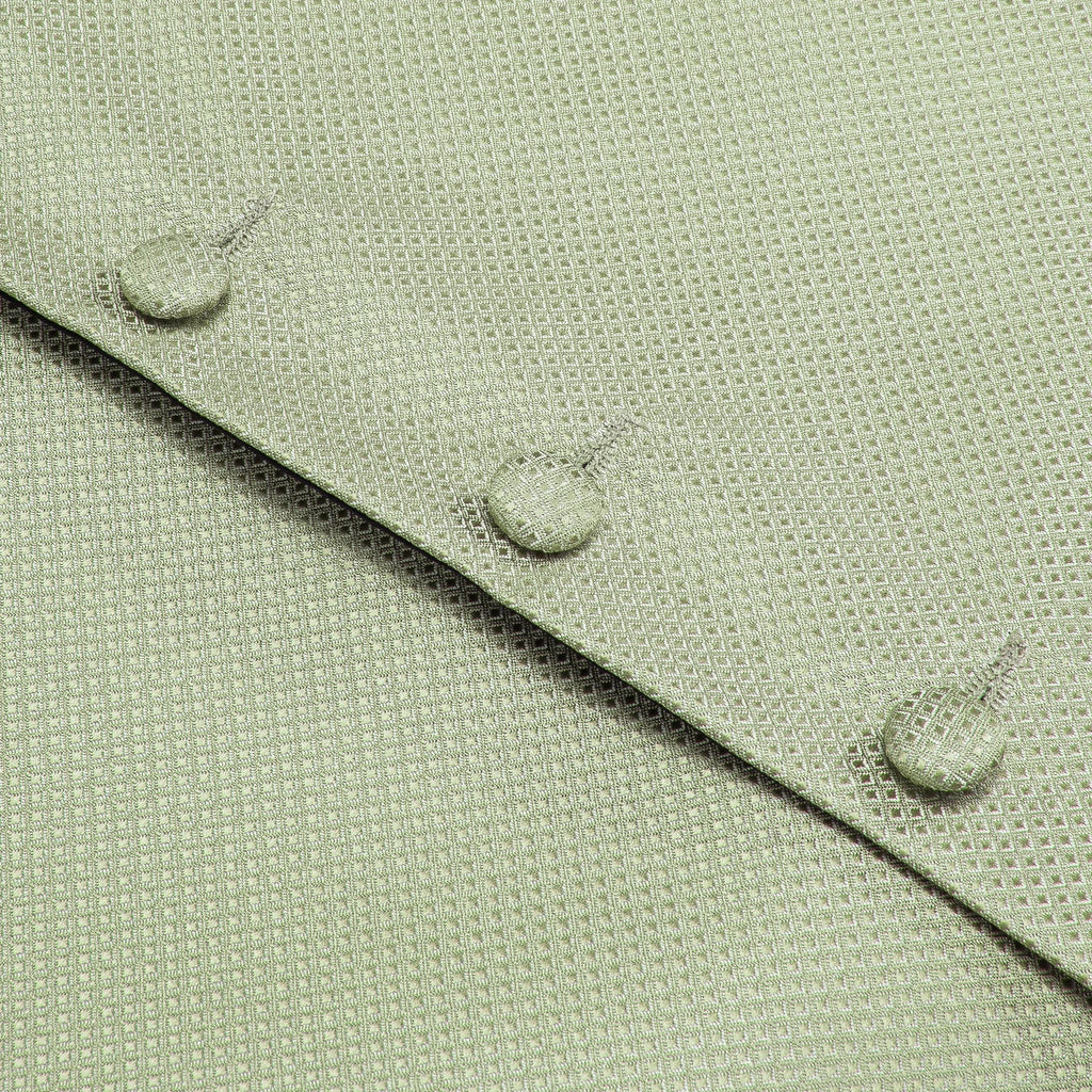 Gilets de costume en soie Hi-Tie pour homme, 4 pièces, tissés, vert sauge uni, gilet, cravate, pochette, boutons de manchette, pour affaires, mariage, robe, veste de taille