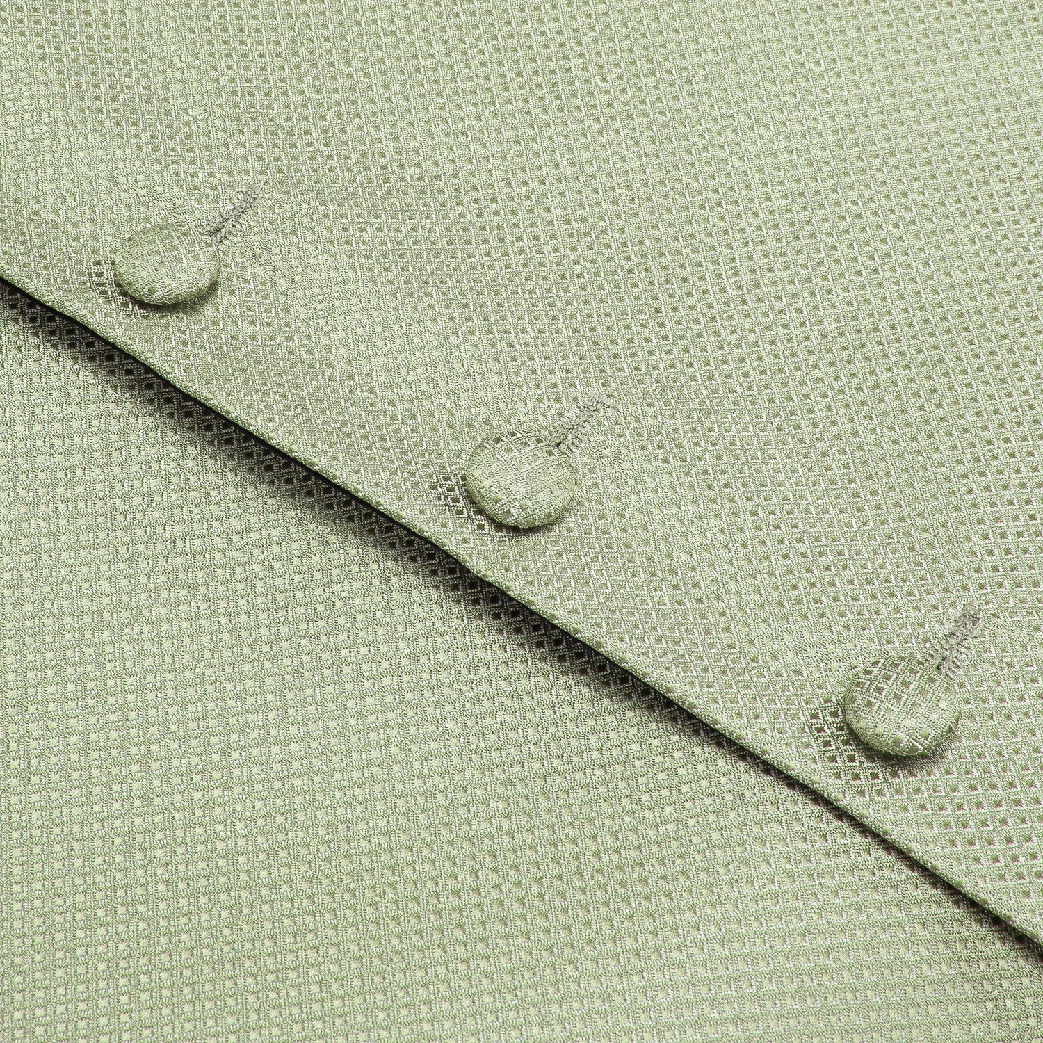 Gilets de costume en soie Hi-Tie pour homme, 4 pièces, tissés, vert sauge uni, gilet, cravate, pochette, boutons de manchette, pour affaires, mariage, robe, veste de taille