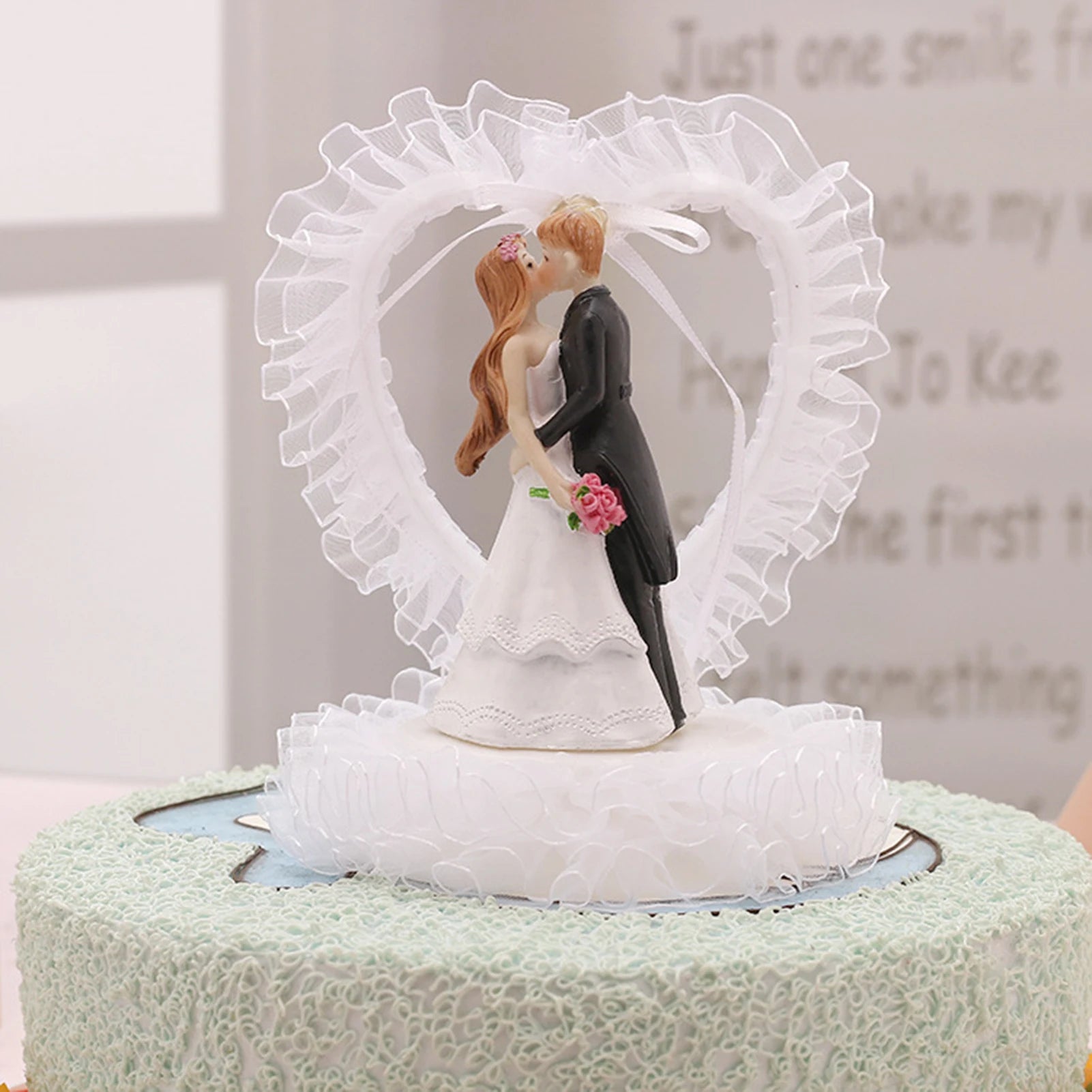Décorations de gâteau de mariage pour mariés – Cadeau souvenir romantique pour dessert de fête de fin d'année