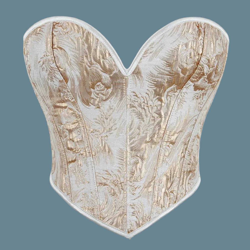 Corsets pigeonnants sexy / Sculpteurs de corps à lacets dorés / Corset lingerie gothique