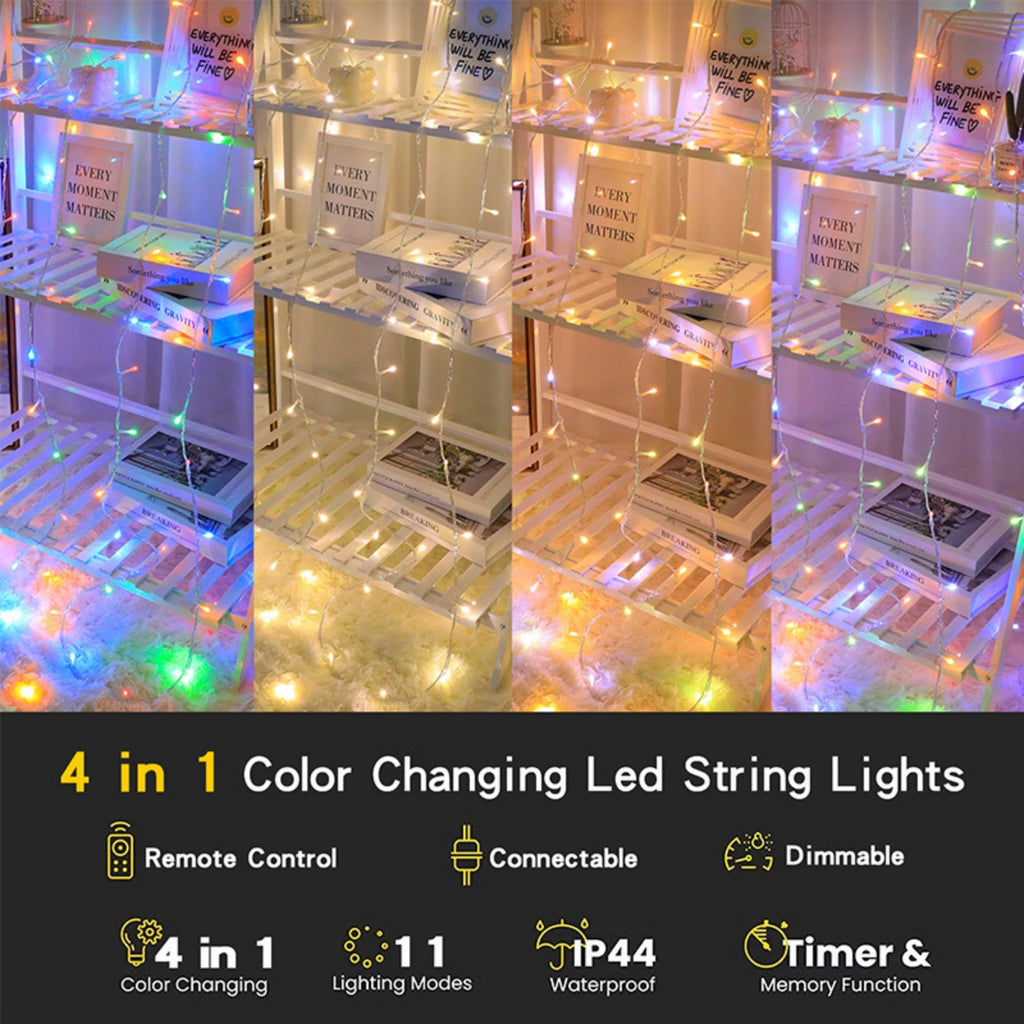24V 100/800LED String Lights 8 Modes Waterproof Blue White Warm RGB LED Fairy Lights Courtyard Christmas Party Wedding Decor