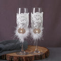Wedding Four-Piece Set Dinnerware And Glasses cup for Bride And Groom Wedding Supplies for Banquet