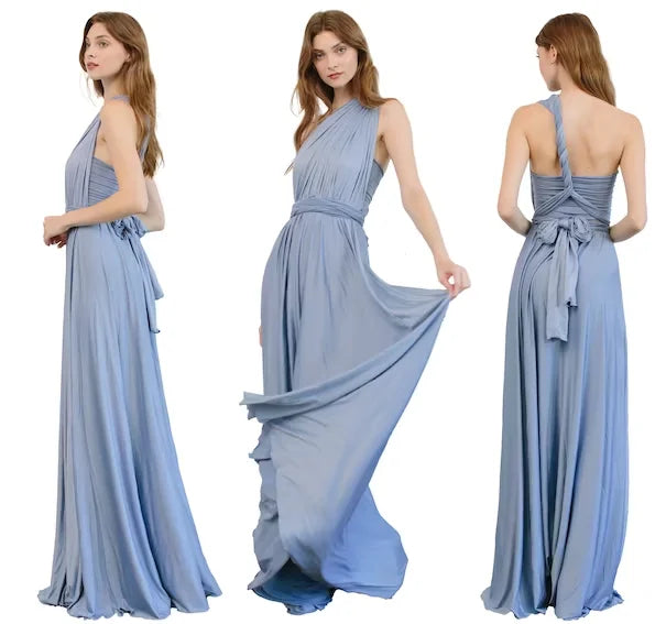 Robe de demoiselle d'honneur, robe longue vert olive de demoiselle d'honneur, robe convertible pour cortège nuptial, robe infinie multivoies, robe sur mesure