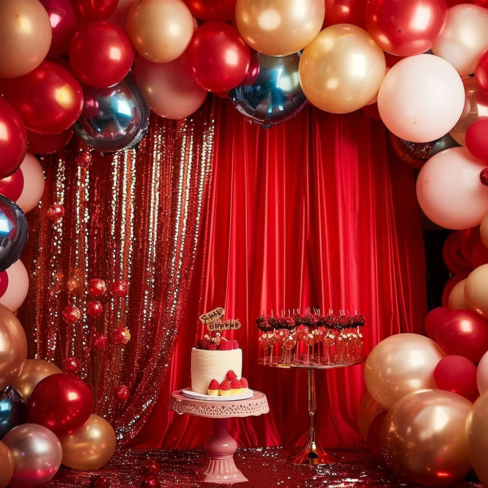 Satin Backdrop Christmas Curtains Wrinkle Free Silky Fabric Background Drapes for Baby Shower Birthday Party Prom Wedding Decor