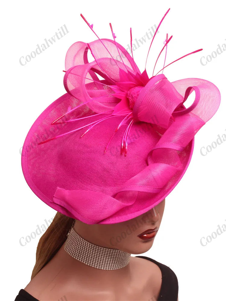 Mini chapeau bibi pour femme, élégant, pour thé, derby, Kentucky, fleur, plume, pour cocktail, mariage