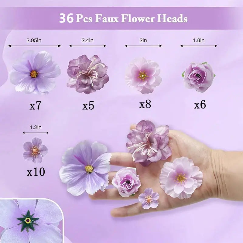 36Pcs 4cm Silk Rose Artificial Daisies Flower Heads for Craft Wreath Wedding Decor DIY Table Home Room Decor Fake Flowers