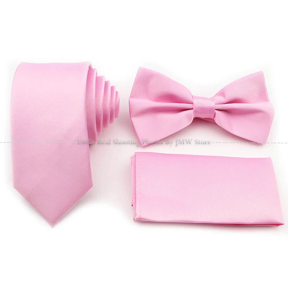 Ensemble cravate et nœud papillon violet bleu sauge vert en polyester, boutons de manchette et broche pour costume de marié, cravate de mariage, accessoire de chemise