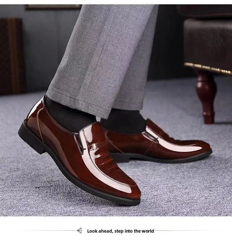 Chaussures en cuir habillées pour hommes, style britannique, décontractées, pour marié, rehaussant la taille, respirantes, à bout pointu, pour l'été
