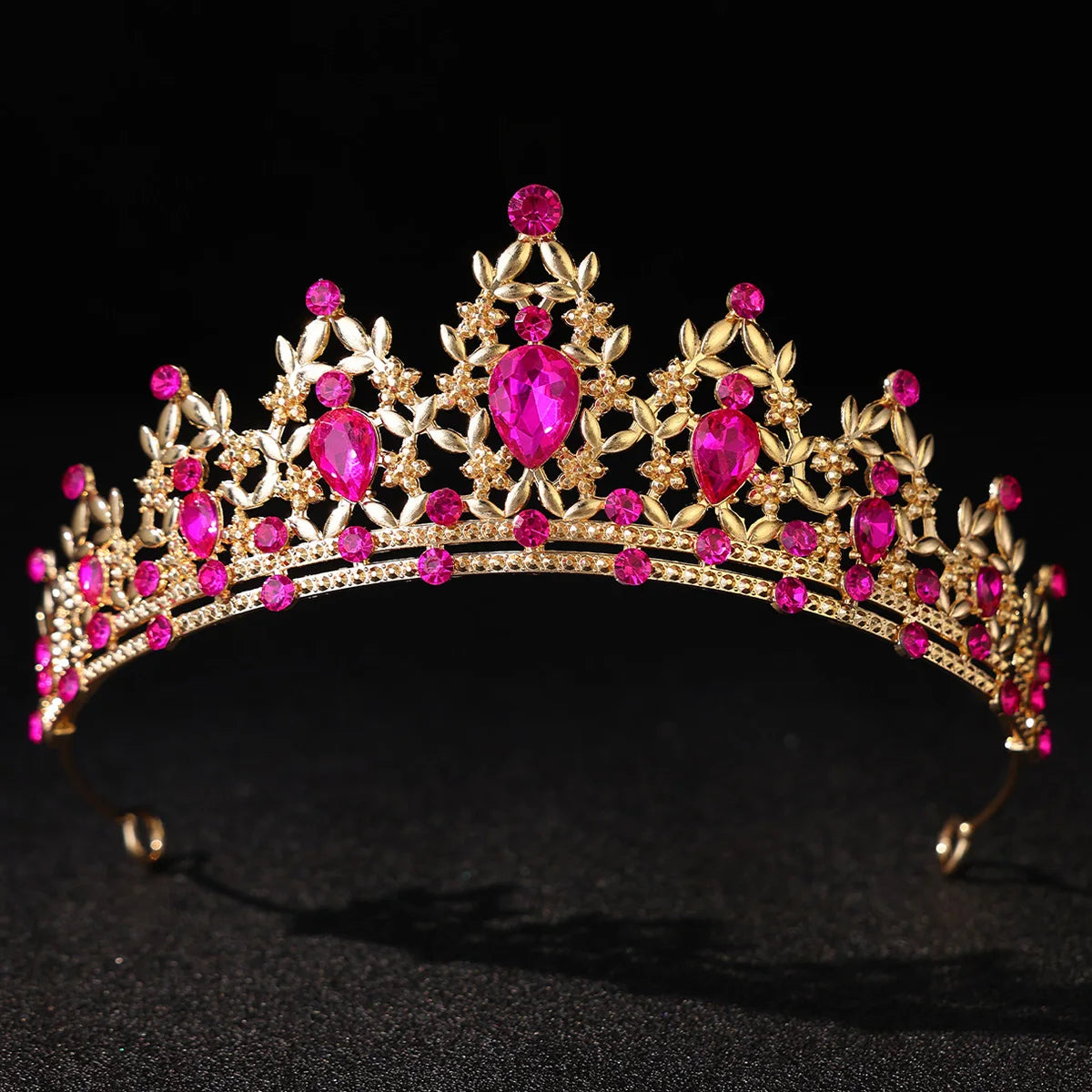Couronne de Luxe Vintage en Cristal Accessoires de Cheveux de Mariée Style Palais Bandeaux de Fête pour Noël Nouvel An Banquet Soirées